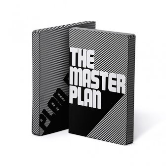 Notitieboek A5 - The Master Plan, zacht leer, witte tekst