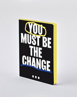 Notitieboek A5 - You Must Be The Change, zacht leer