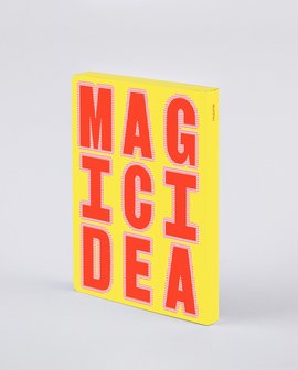 Notitieboek A5 - Magic Idea, zacht leer, fluorescerende tekst