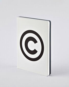 Notitieboek A5 - Copyright, zacht leer, zwarte tekst