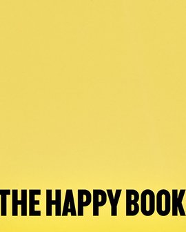 Notitieboek A5 - Happy Book, zacht leer, gele kaft met zwarte titel