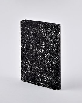 Notitieboek A5 - Milky Way, zacht leer, zilver metallic print