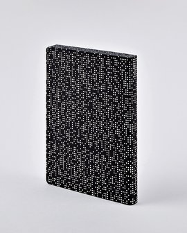 Notitieboek A5 - Pixel (Analog), zacht leer, witte print