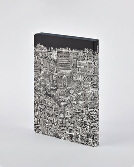 Notitieboek A5 - Parijs, zacht leer, witte print