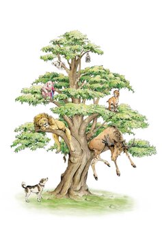 Wenskaart - Animal tree
