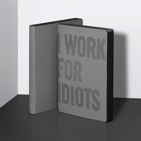 Notitieboek A5 - I Work For Idiots, zacht leer, zwarte tekst