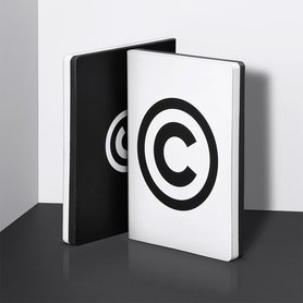 Notitieboek A5 - Copyright, zacht leer, zwarte tekst
