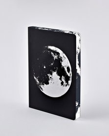 Notitieboek A5 - Moon, zacht leer, zilver metallic print