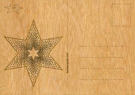 Houten kaart - ster met puntjes