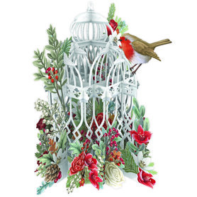 3D Pop Up wenskaart - Kerst - Christmas Flower Cage