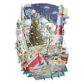 3D Pop Up wenskaart - Kerst - Christmas Harbour